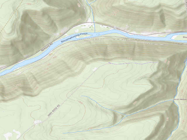 USGS topographic map of Sproul State Forest roadside campsite SS011