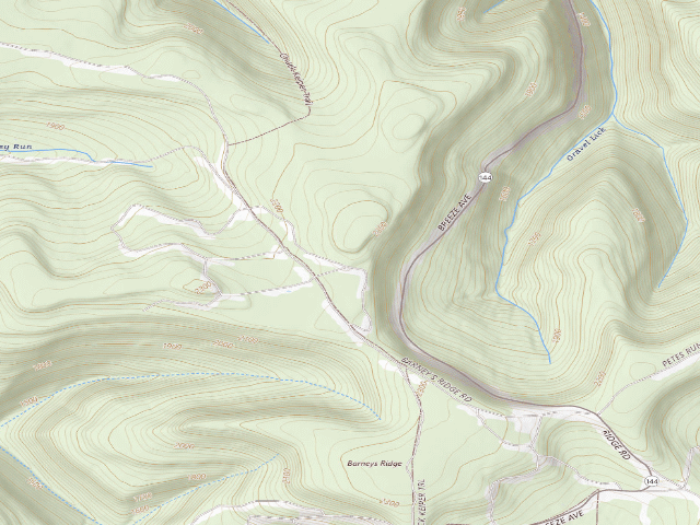 USGS topographic map of Sproul State Forest roadside campsite SS018