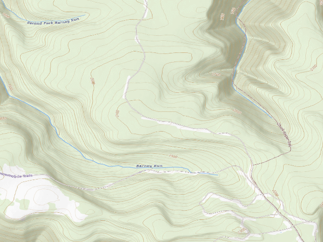 USGS topographic map of Sproul State Forest roadside campsite SS019