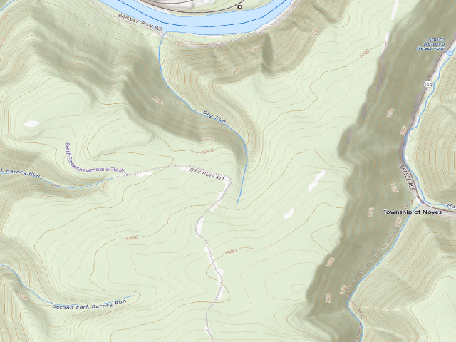 USGS topographic map of Sproul State Forest roadside campsite SS020