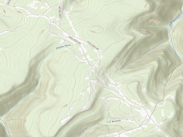 USGS topographic map of Sproul State Forest roadside campsite SS021
