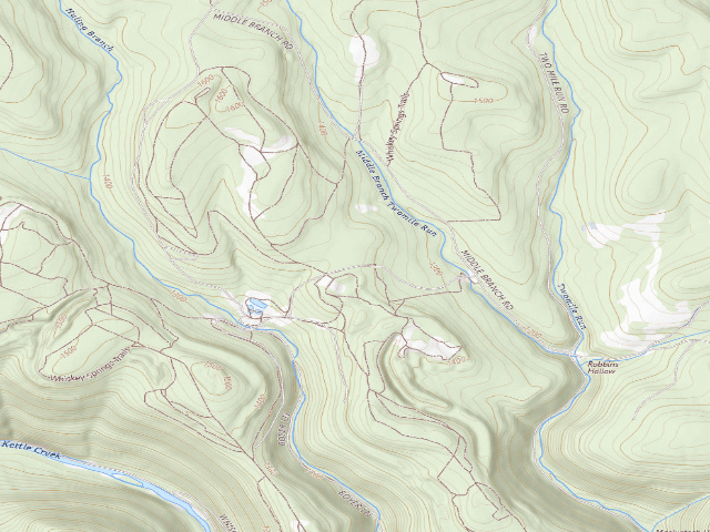 USGS topographic map of Sproul State Forest roadside campsite WS005