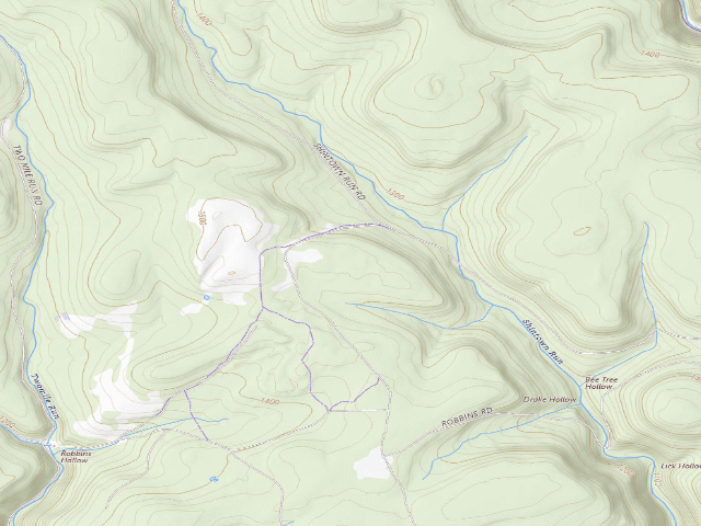 USGS topographic map of Sproul State Forest roadside campsite WS011