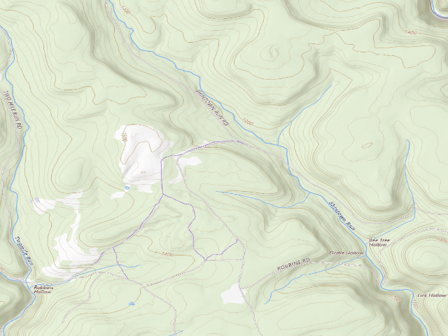 USGS topographic map of Sproul State Forest roadside campsite WS012
