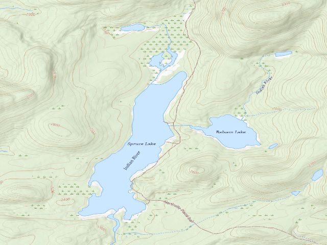 USGS topographic map of Spruce Lake Tentsite (West Canada Lake Wilderness)