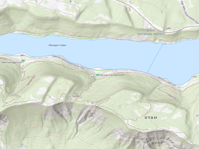 USGS topographic map of Spruces Campground