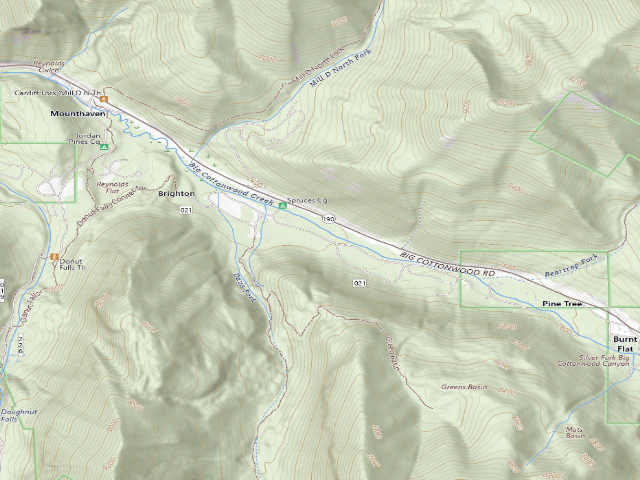 USGS topographic map of Spruces Campground