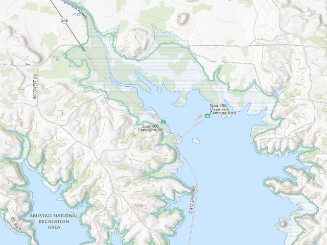 USGS topographic map of Spur 406 Campground