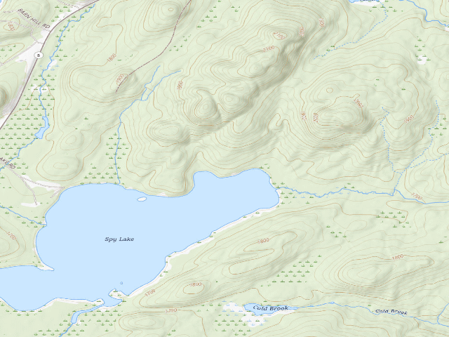 USGS topographic map of Spy Lake #1 (Silver Lake Wilderness)