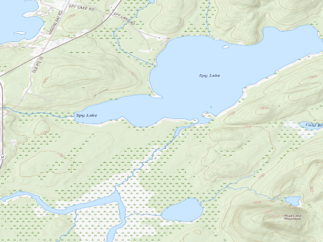 USGS topographic map of Spy Lake #3 (Silver Lake Wilderness)