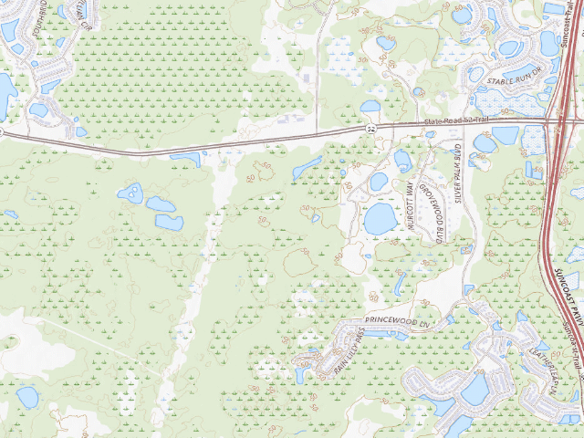 USGS topographic map of SR-52 (Starkey Wilderness Preserve - Serenova Tract)