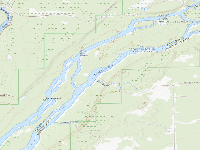 USGS topographic map of St. Croix NSR - River Mile 99.4 Campsite (free, first-come)
