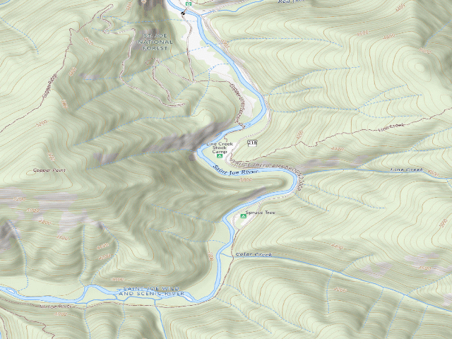 USGS topographic map of St. Joe Lodge Basecamp