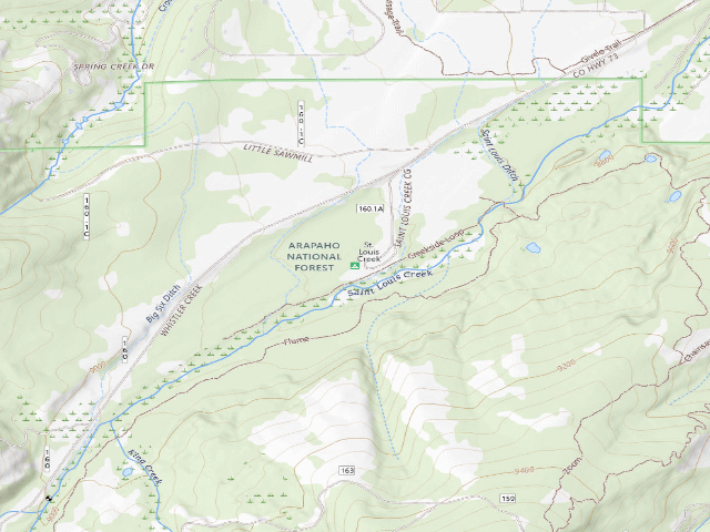 USGS topographic map of St. Louis Creek