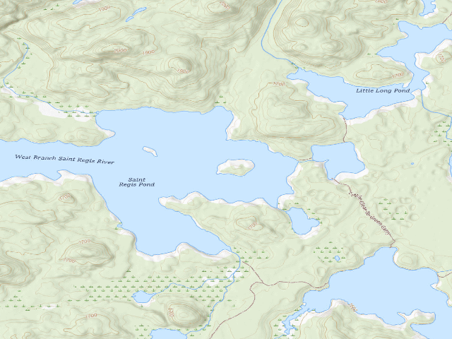 USGS topographic map of St. Regis Pond Site 10 (Saint Regis Canoe Area)