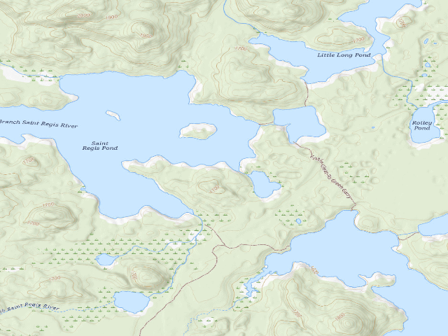 USGS topographic map of St. Regis Pond Site 11 (Saint Regis Canoe Area)
