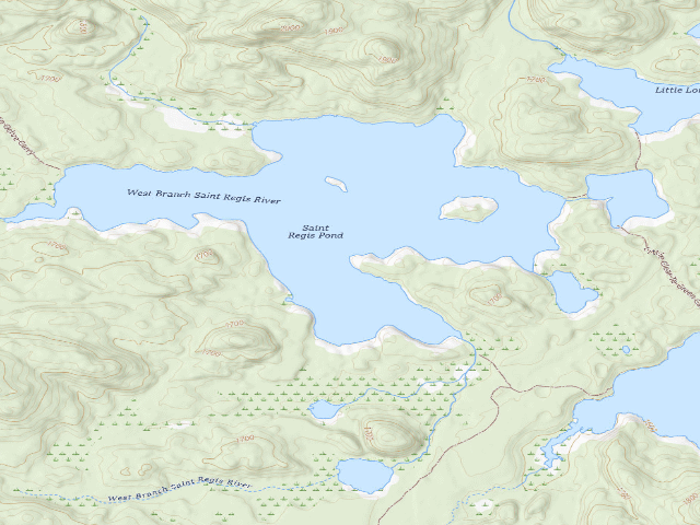 USGS topographic map of St. Regis Pond Site 12 (Saint Regis Canoe Area)