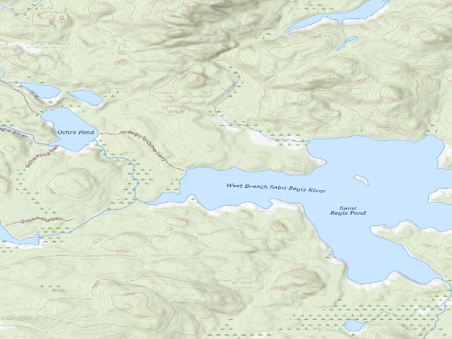 USGS topographic map of St. Regis Pond Site 5 (Saint Regis Canoe Area)