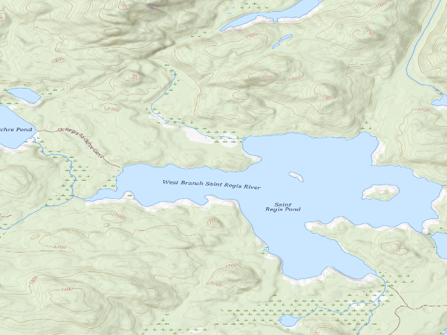 USGS topographic map of St. Regis Pond Site 6 (Saint Regis Canoe Area)