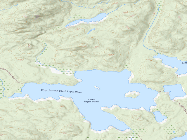 USGS topographic map of St. Regis Pond Site 7 (Saint Regis Canoe Area)