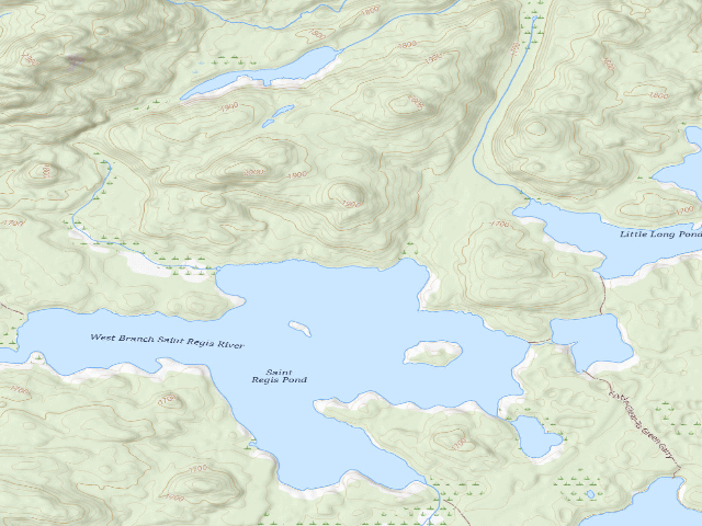 USGS topographic map of St. Regis Pond Site 8 (Saint Regis Canoe Area)