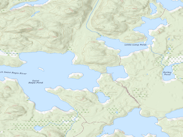 USGS topographic map of St. Regis Pond Site 9 (Saint Regis Canoe Area)