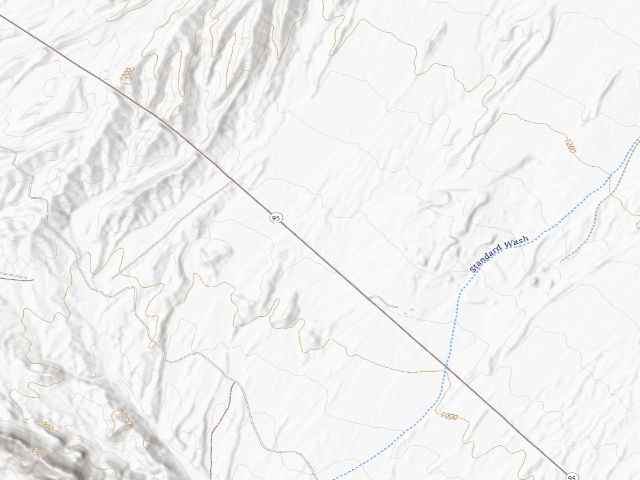 USGS topographic map of Standard Wash Area, BLM Campground