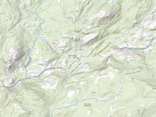 USGS topographic map of Stanislaus River