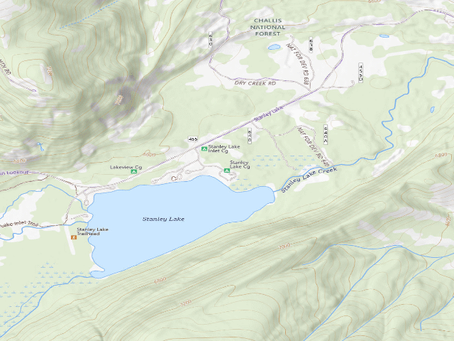 USGS topographic map of Stanley Lake Cg