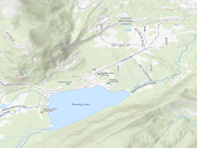 USGS topographic map of Stanley Lake Inlet Cg