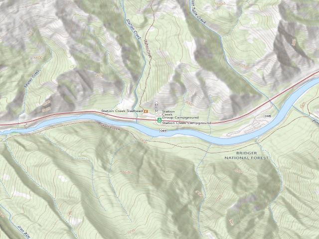 USGS topographic map of Station Creek Group Campground