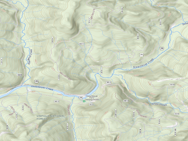 USGS topographic map of Steamboat Forest Camp