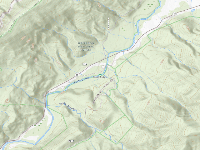 USGS topographic map of Steel Bridge