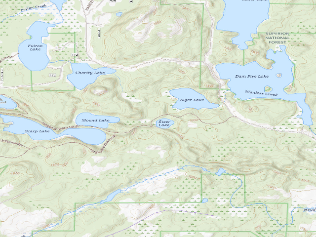 USGS topographic map of Steer Lake Site #1