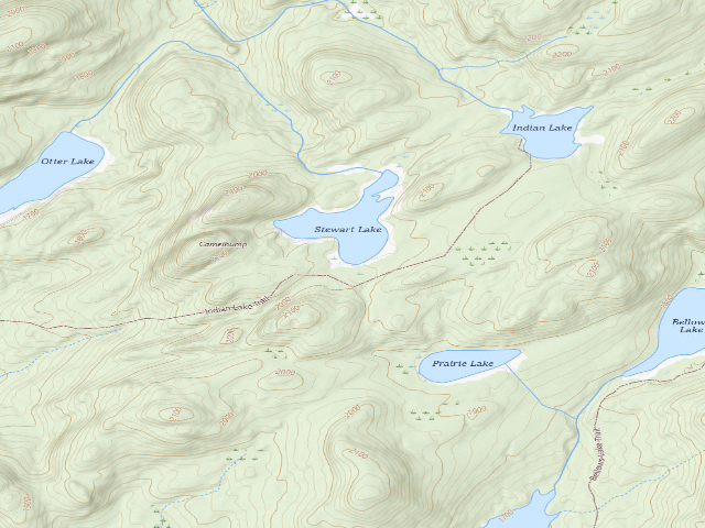 USGS topographic map of Stewart Lake Tent Site [DEC #6064] (Shaker Mountain Wild Forest)