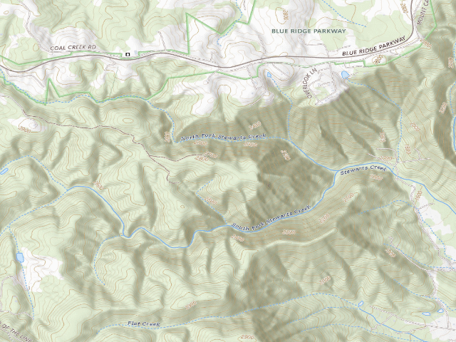 USGS topographic map of Stewarts Creek WMA