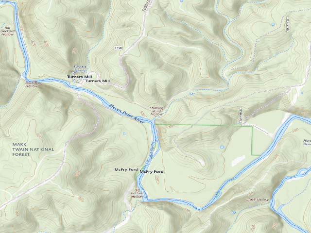 USGS topographic map of Stinking Pond Float Camp