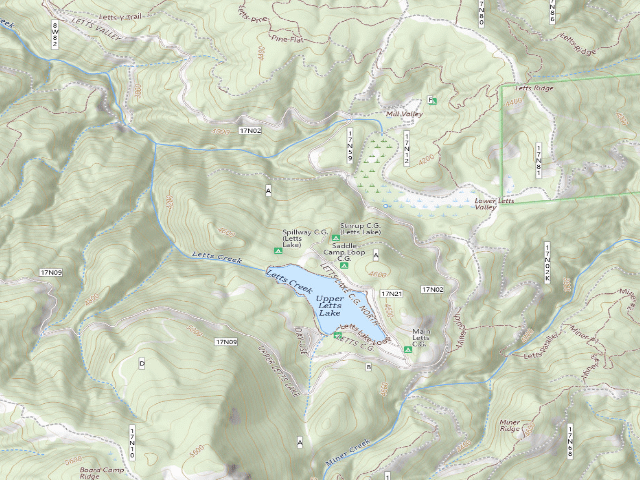 USGS topographic map of Stirrup C.G. (Letts Lake)