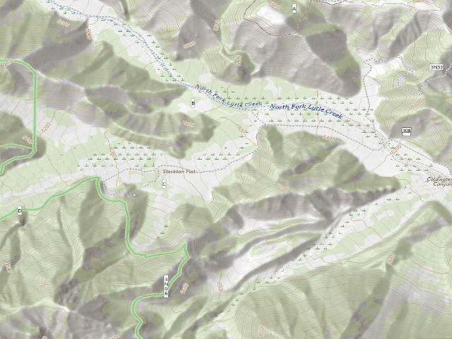 USGS topographic map of Stockton Flats Yellow Post Sites