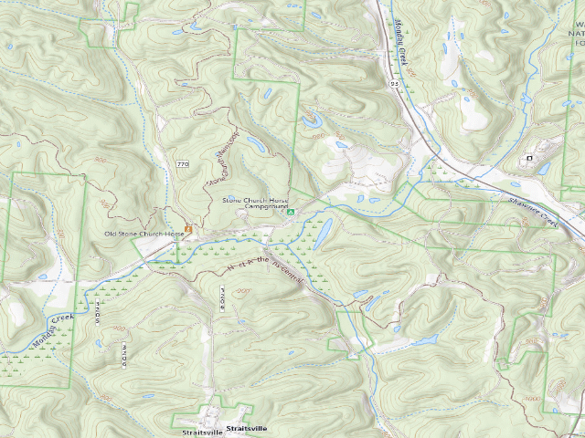 USGS topographic map of Stone Church Horse Campground