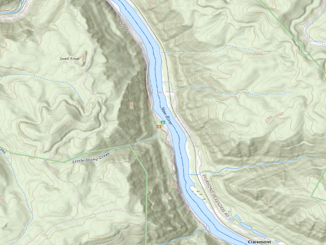 USGS topographic map of Stone Cliff Beach Campground