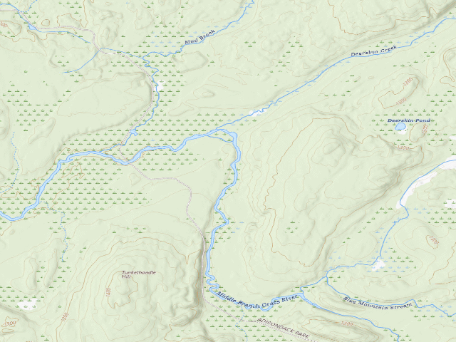 USGS topographic map of Stone Dam Campsite 9 (Grass River Wild Forest)