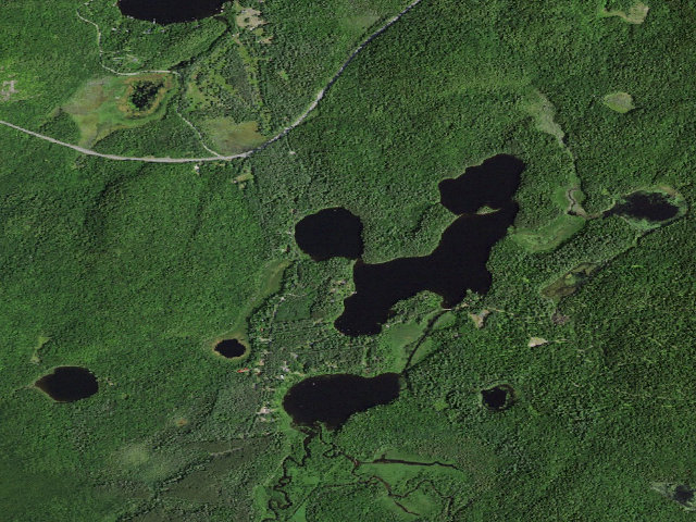 Aerial image of Stoney Creek Pond Site 1 (Saranac Lakes Wild Forest)