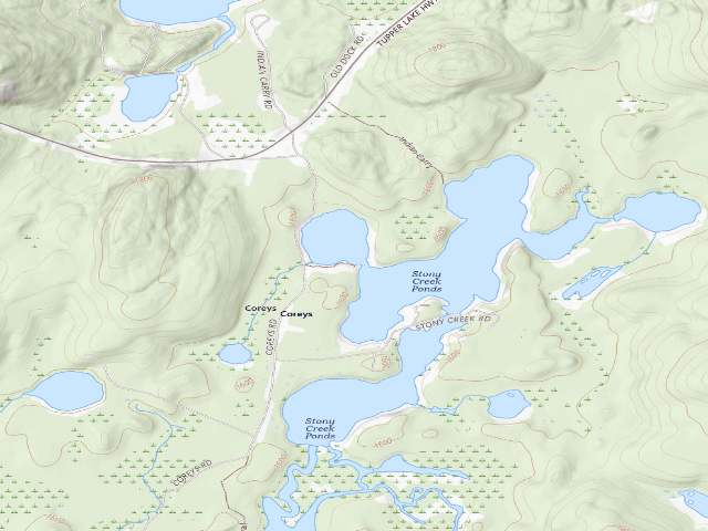 USGS topographic map of Stoney Creek Pond Site 1 (Saranac Lakes Wild Forest)