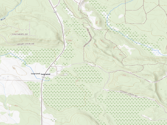 USGS topographic map of Stoney Creek Trail Camp