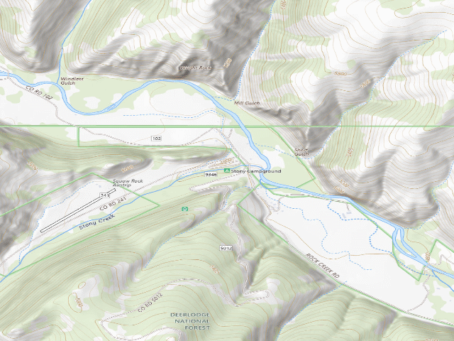 USGS topographic map of Stony Campground