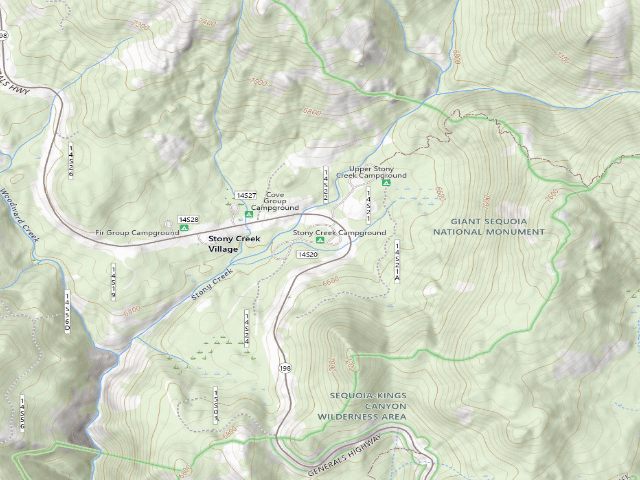 USGS topographic map of Stony Creek Campground