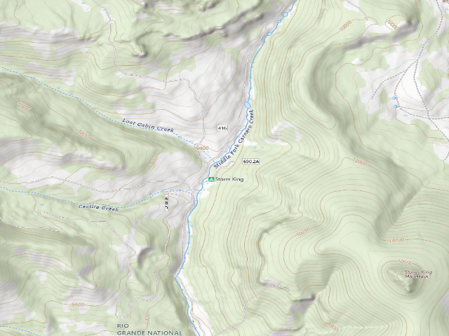 USGS topographic map of Storm King Campground
