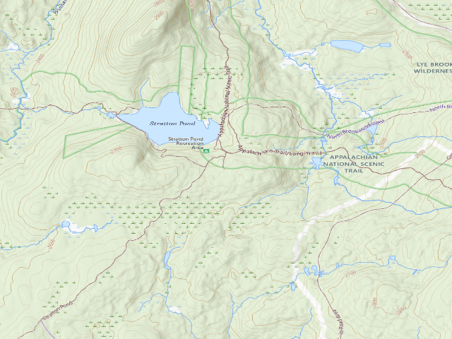 USGS topographic map of Stratton Pond Shelter & Tent Area