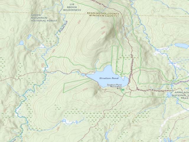 USGS topographic map of Stratton View Shelter & Tent Area